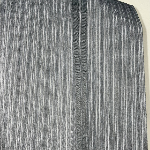 BCBGMAXAZRIA Wool Stripe Pants Womens 4 Black Gray Black Ribbon Detail Flare Leg - Picture 6 of 11